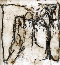 Gravure monotype au goudron sur calque
